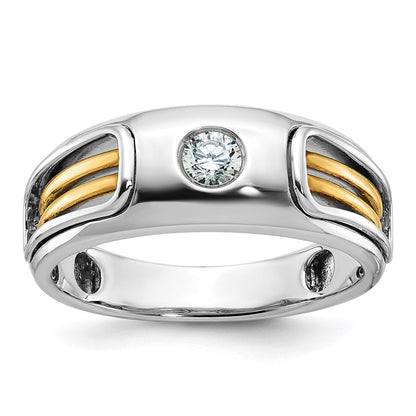 14K Bicolor-Gold Herren-Ring mit 0,2 ct. Diamanten