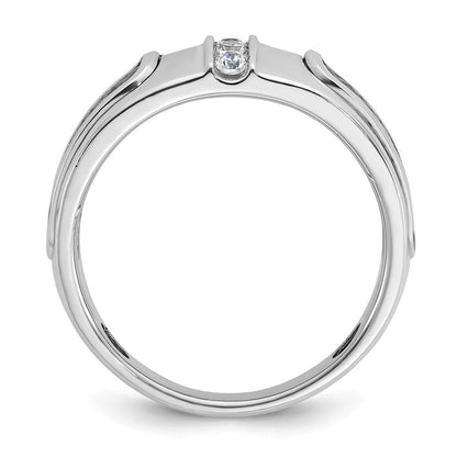 14K Weißgold mit Schwarzrhodinium Herren-Ring mit 0,2 ct. Diamanten, komplett besetzt