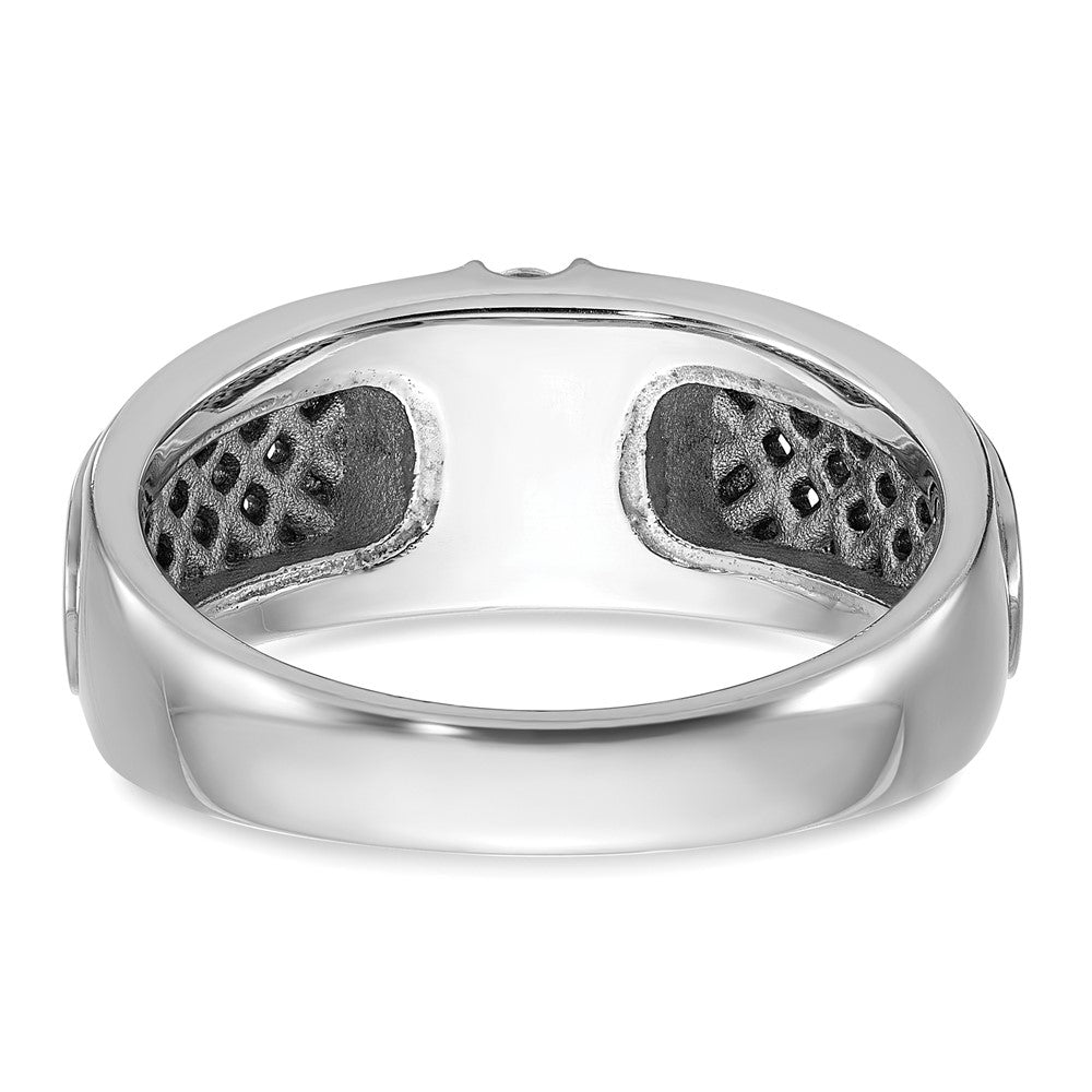 14K Weißgold mit Schwarzrhodinium Herren-Ring mit 0,2 ct. Diamanten, komplett besetzt