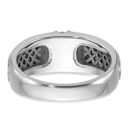 14K Weißgold mit Schwarzrhodinium Herren-Ring mit 0,2 ct. Diamanten, komplett besetzt