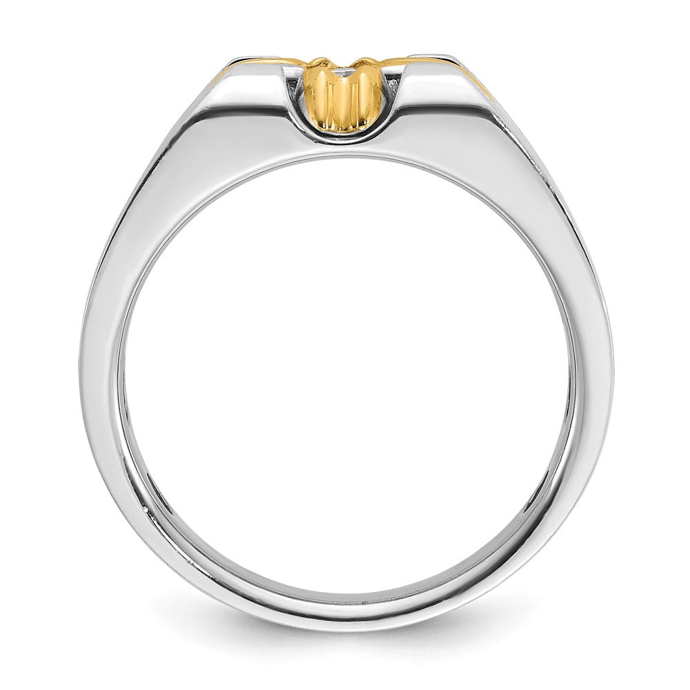 14K Zweifarbiges Gold Herren-Ring mit 0,375 Karat Diamanten, komplett besetzt