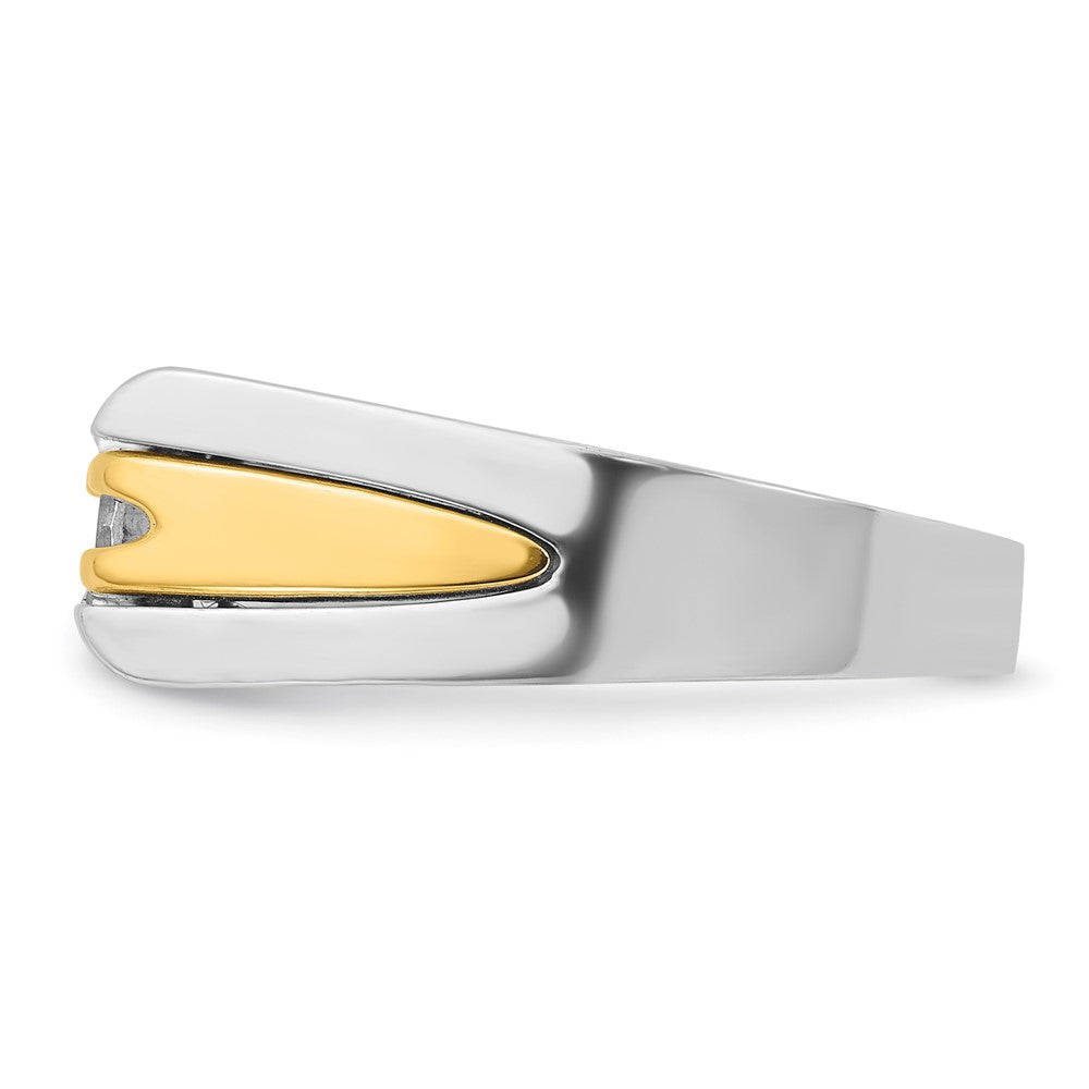 14K Zweifarbiges Gold Herren-Ring mit 0,375 Karat Diamanten, komplett besetzt