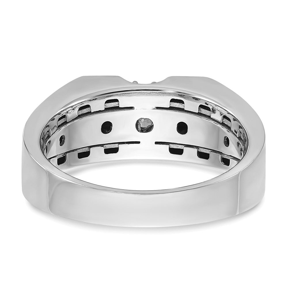 14K Zweifarbiges Gold Herren-Ring mit 0,375 Karat Diamanten, komplett besetzt
