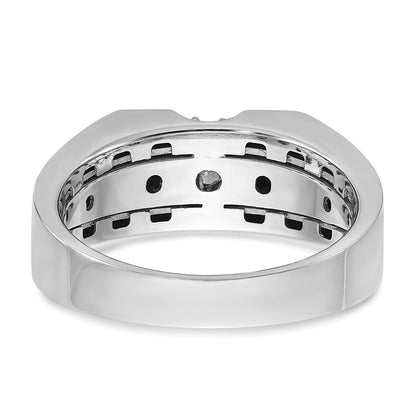 14K Zweifarbiges Gold Herren-Ring mit 0,375 Karat Diamanten, komplett besetzt