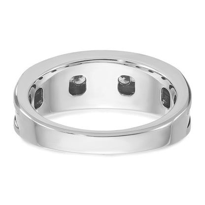 14K Weißgold Herrenring mit Schwarzrhodium, satiniert, 0,5K Diamant, komplett