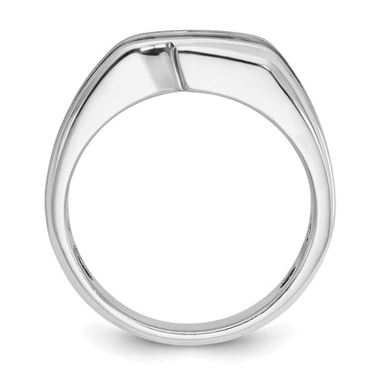 14K Weißgold Herrenring mit Schwarzrhodium, Satin-Finish, 0,5 ct. Diamant