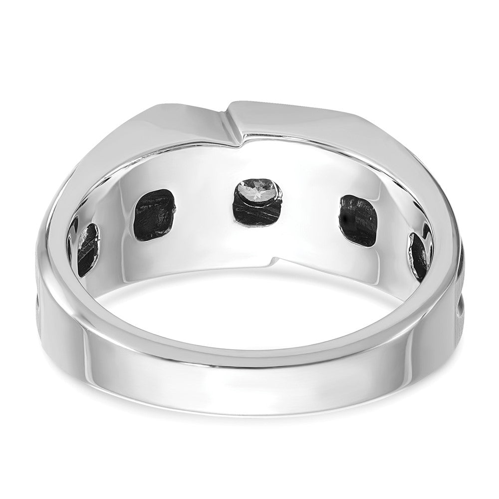 14K Weißgold Herrenring mit Schwarzrhodium, Satin-Finish, 0,5 ct. Diamant
