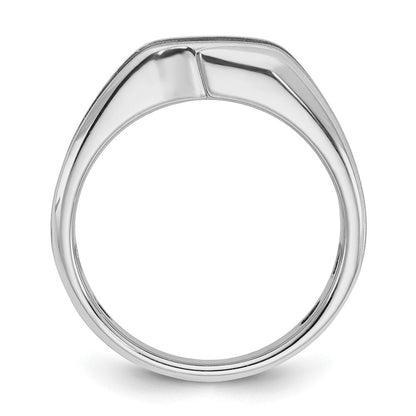 14K Weißgold Ring mit Schwarzrhodinierung, 0,2 ct. Labor-gezüchteten Diamanten VS/SI+ G+, poliert, satiniert und gerillt, für Herren