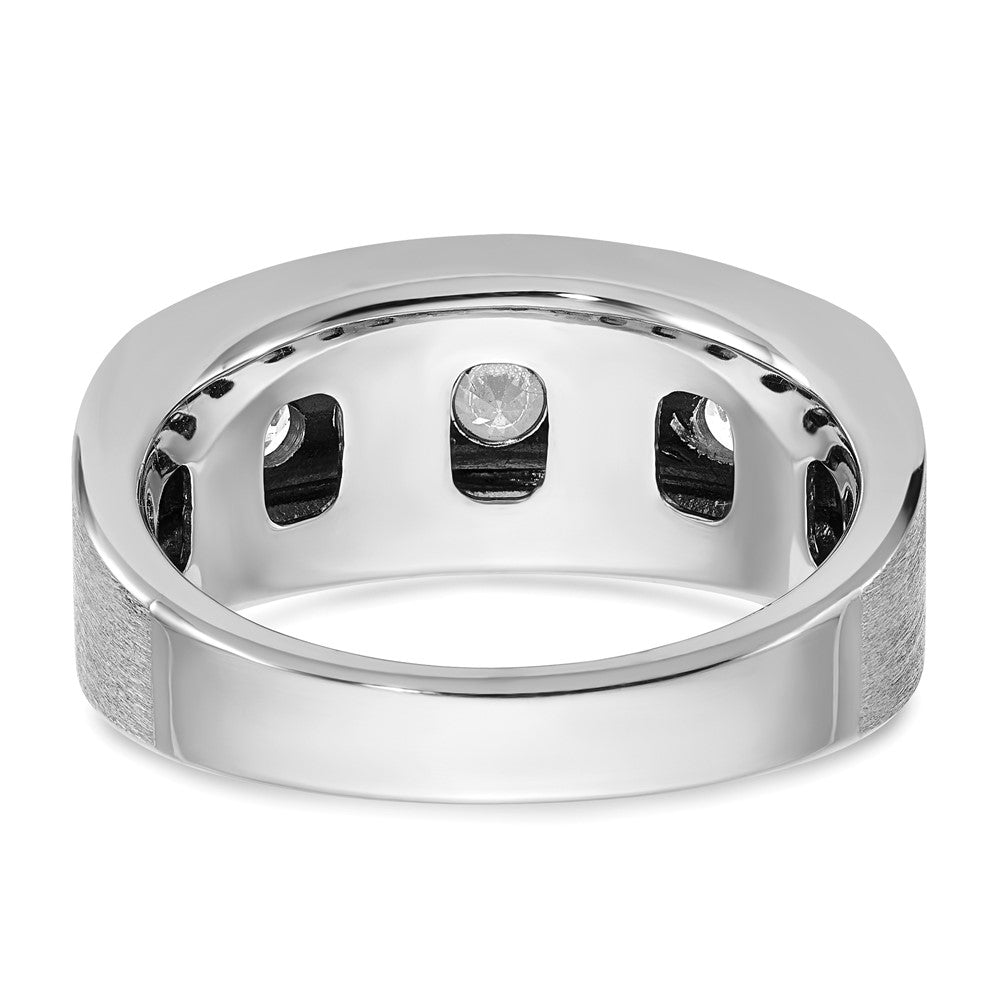 14K Weißgold Herren Ring poliert und satiniert mit 1K Diamant, komplett