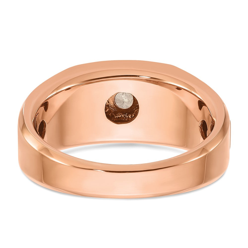 14K Weiß-/Roségold Zweifarbiger Herrenring mit 0,5 ct. Schwarz-Weiß-Diamanten, komplett besetzt