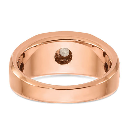 14K Weiß-/Roségold Zweifarbiger Herrenring mit 0,5 ct. Schwarz-Weiß-Diamanten, komplett besetzt