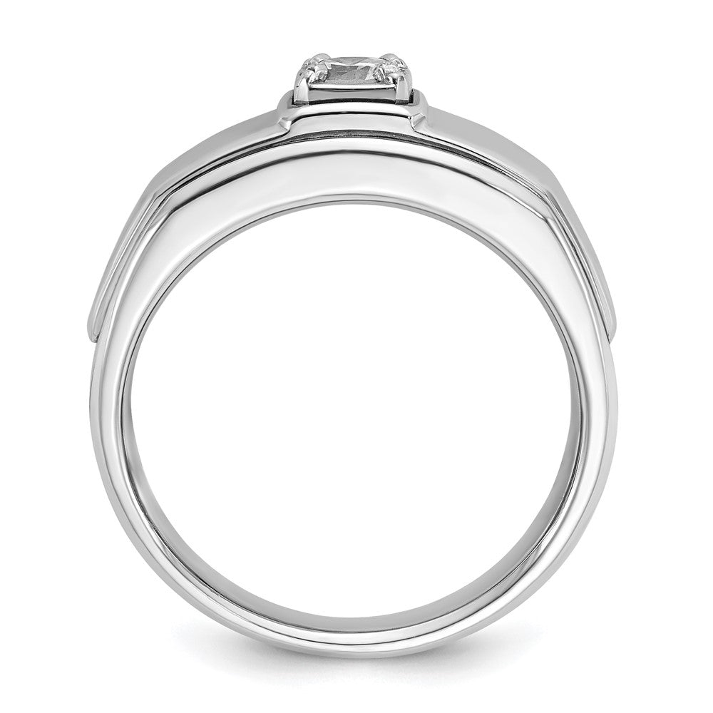 14K Weißgold Herren-Ring mit 0,33K Diamanten, komplett