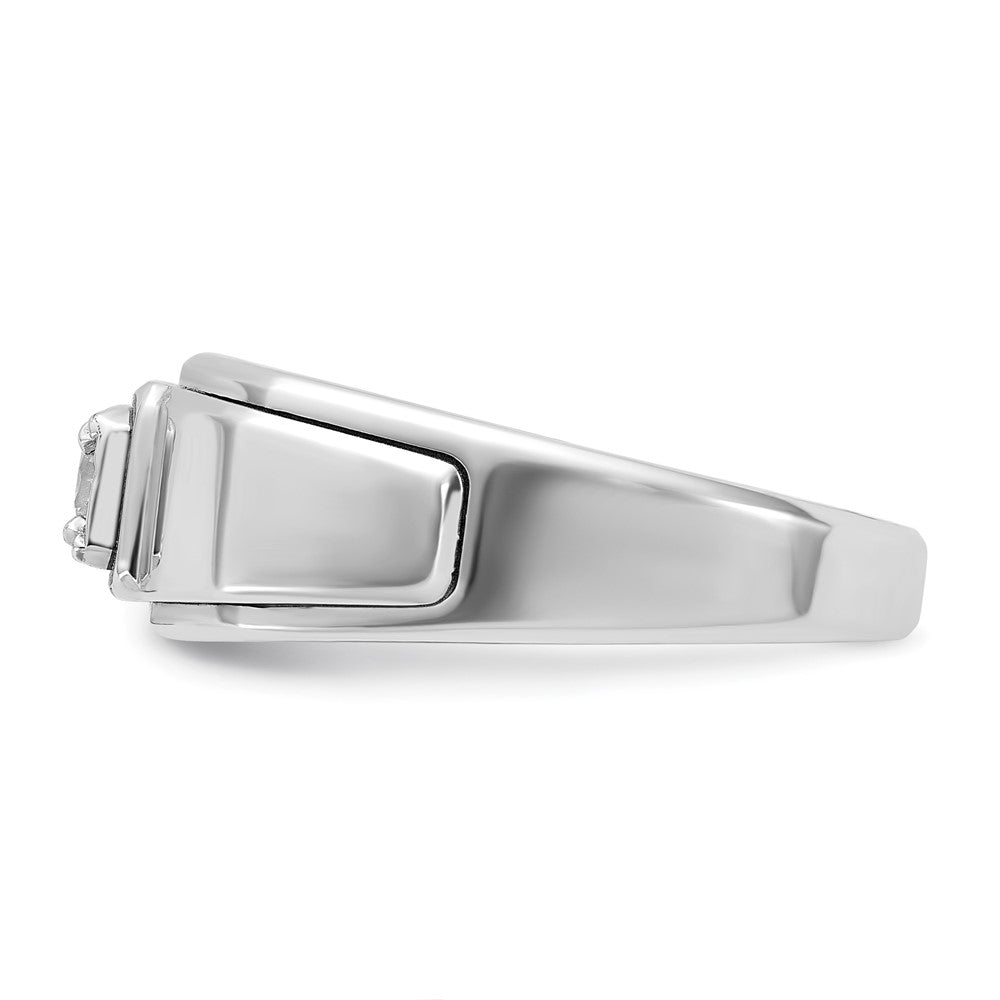 14K Weißgold Herren-Ring mit 0,33K Diamanten, komplett