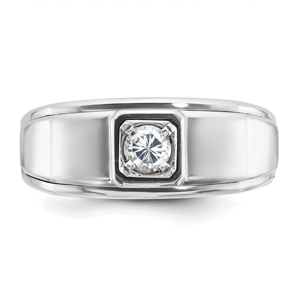 14K Weißgold Herren-Ring mit 0,33K Diamanten, komplett