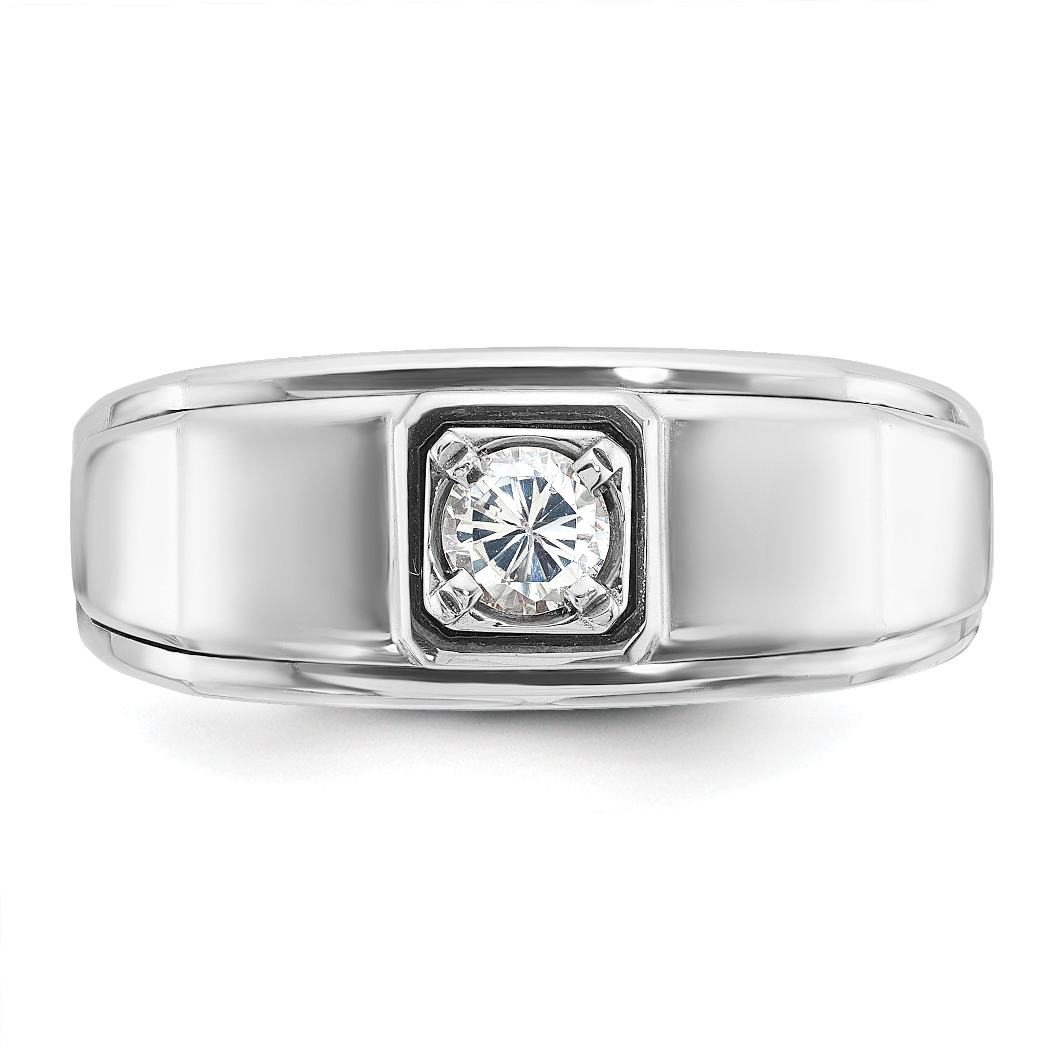 10K Weißgold Ibgoodman Herren Diamant Komplett Ring