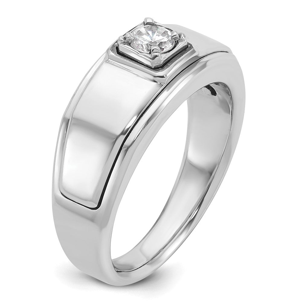 14K Weißgold Herren-Ring mit 0,33K Diamanten, komplett