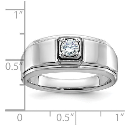14K Weißgold Herren-Ring mit 0,33K Diamanten, komplett