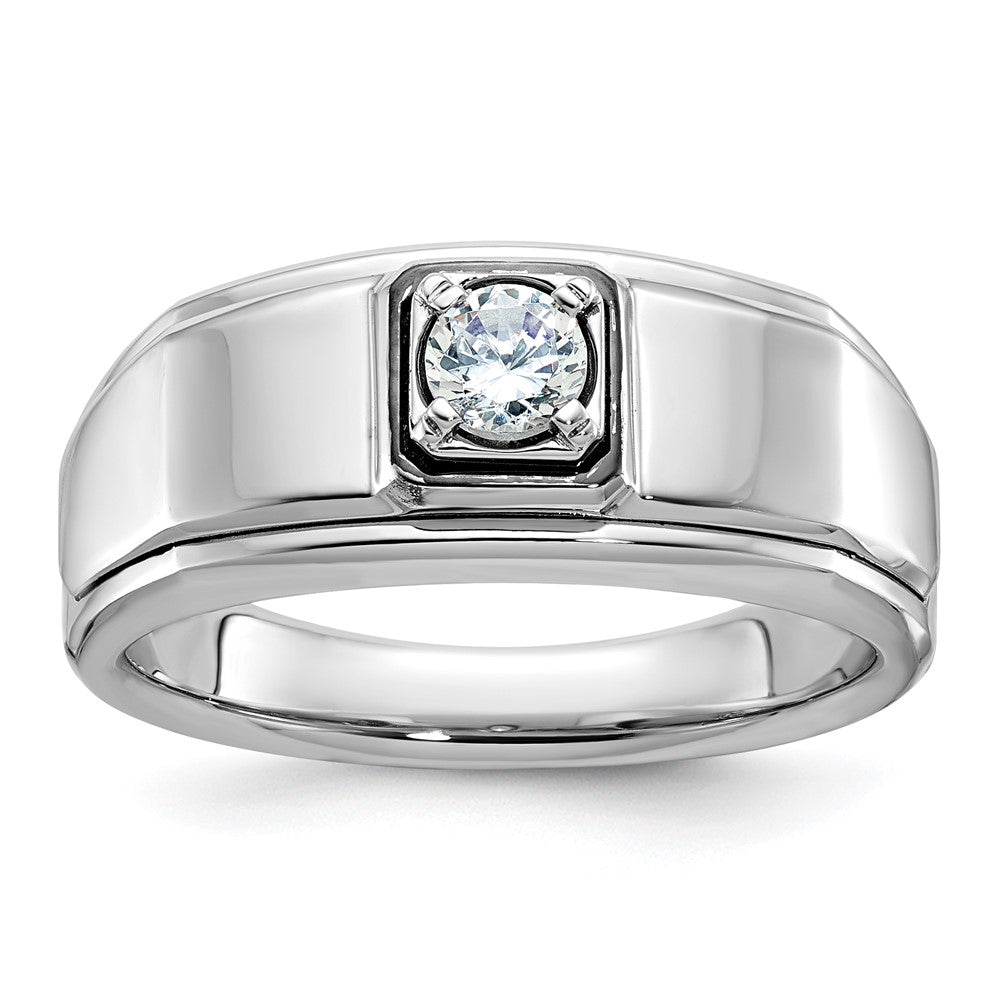 14K Weißgold Herren-Ring mit 0,33K Diamanten, komplett
