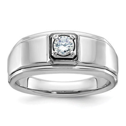14K Weißgold Herren-Ring mit 0,33K Diamanten, komplett