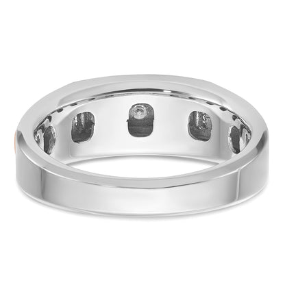 14K Weiß-/Roségold Zweifarbiger Herrenring mit 0,25K Diamanten