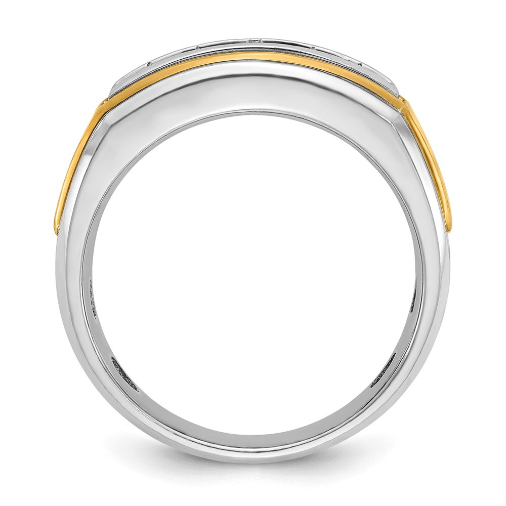 10K Bicolor Ibgoodman Herren Poliert 5-stone 1/2 Karat A Qualität Diamant Ring