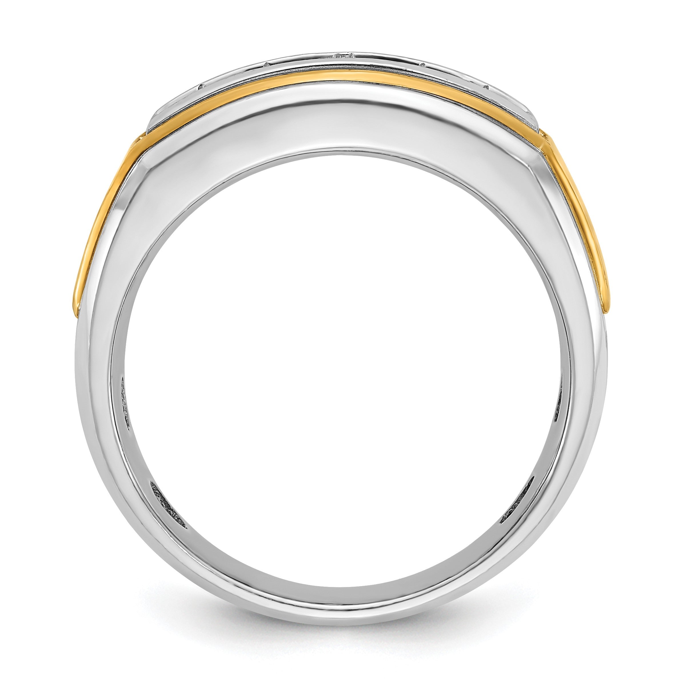 14K Bicolor Gold Herren-Ring mit 0,5 ct. Diamant
