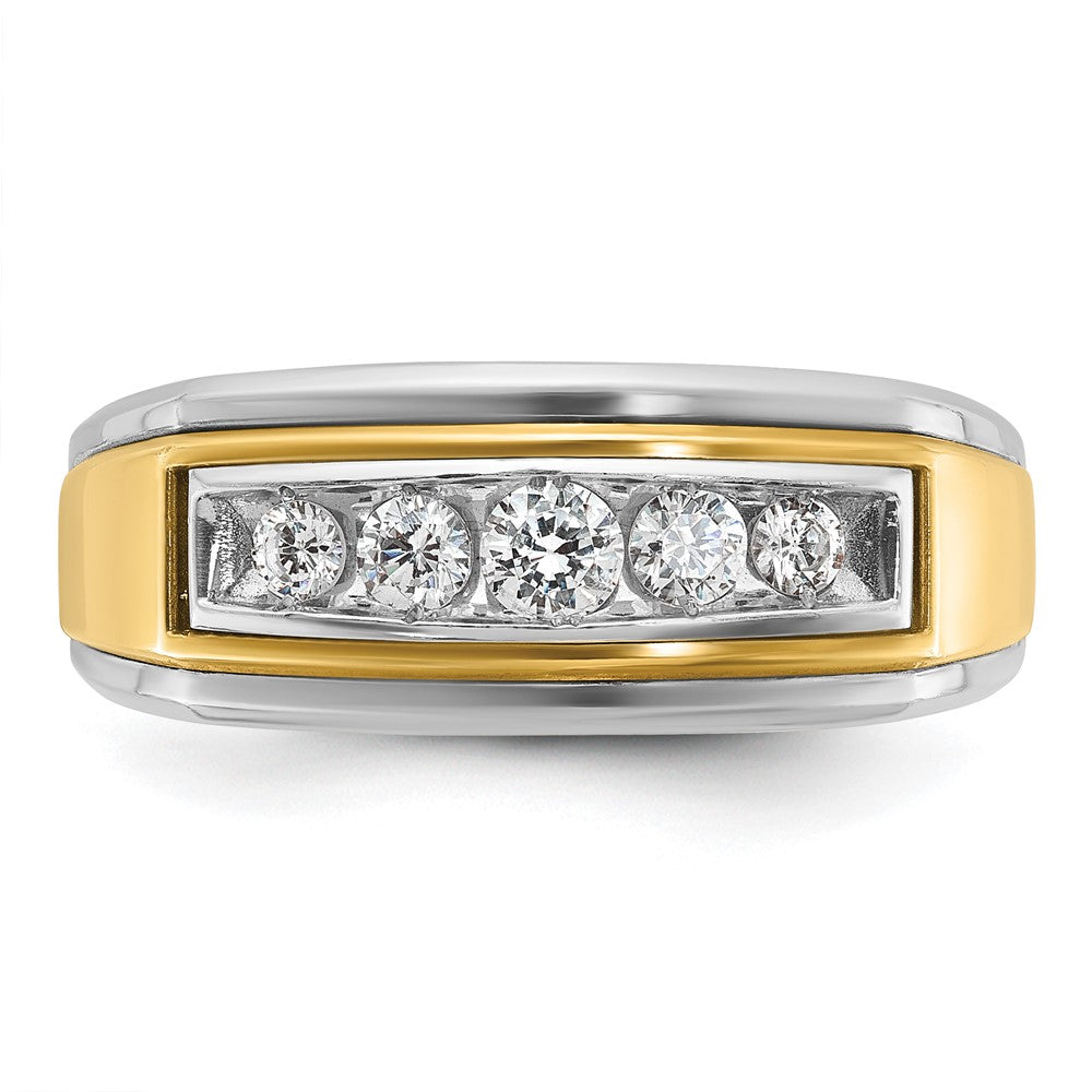 14K Bicolor Gold Herren-Ring mit 0,5 ct. Diamant