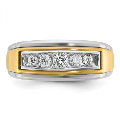 14K Bicolor Gold Herren-Ring mit 0,5 ct. Diamant