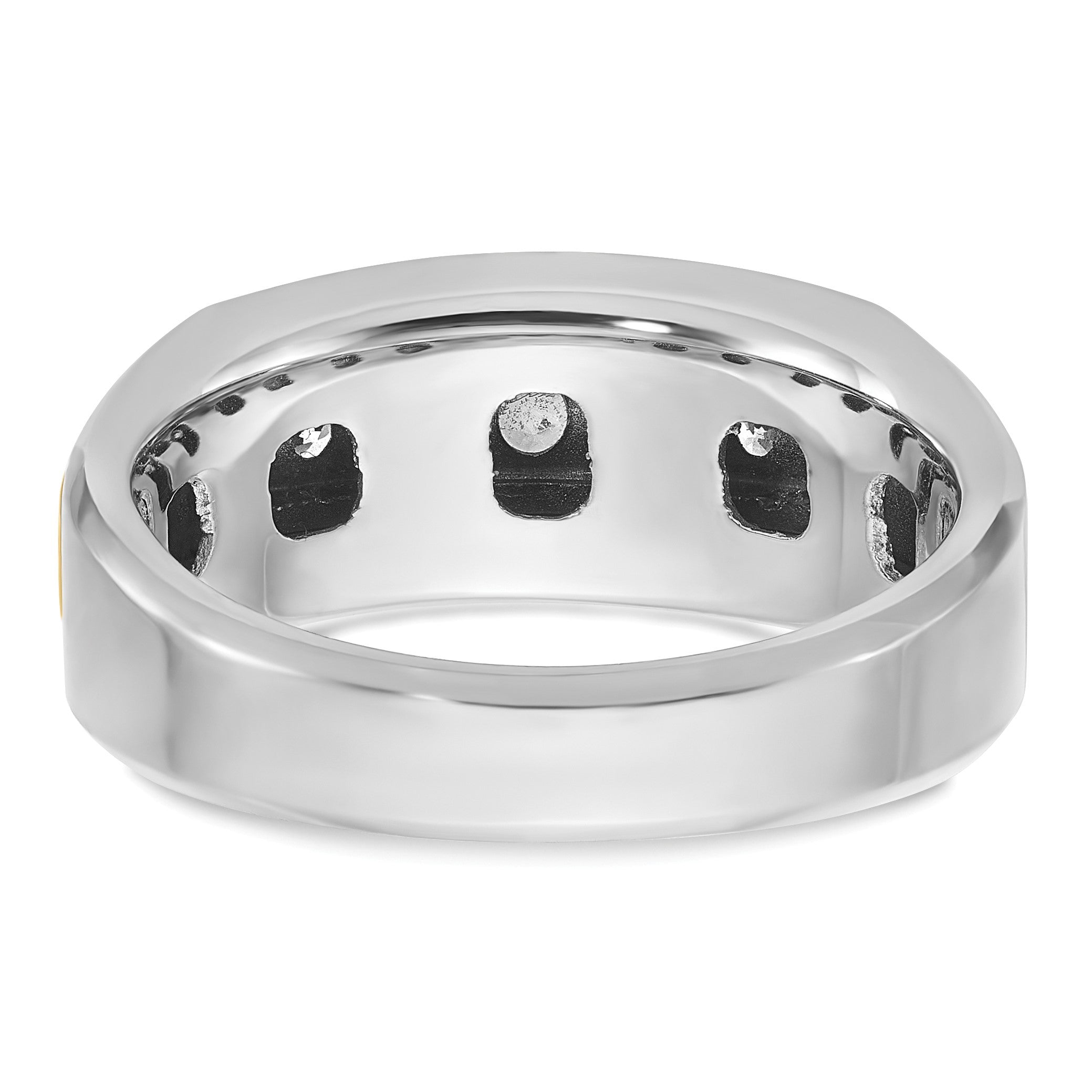 14K Bicolor Gold Herren-Ring mit 0,5 ct. Diamant