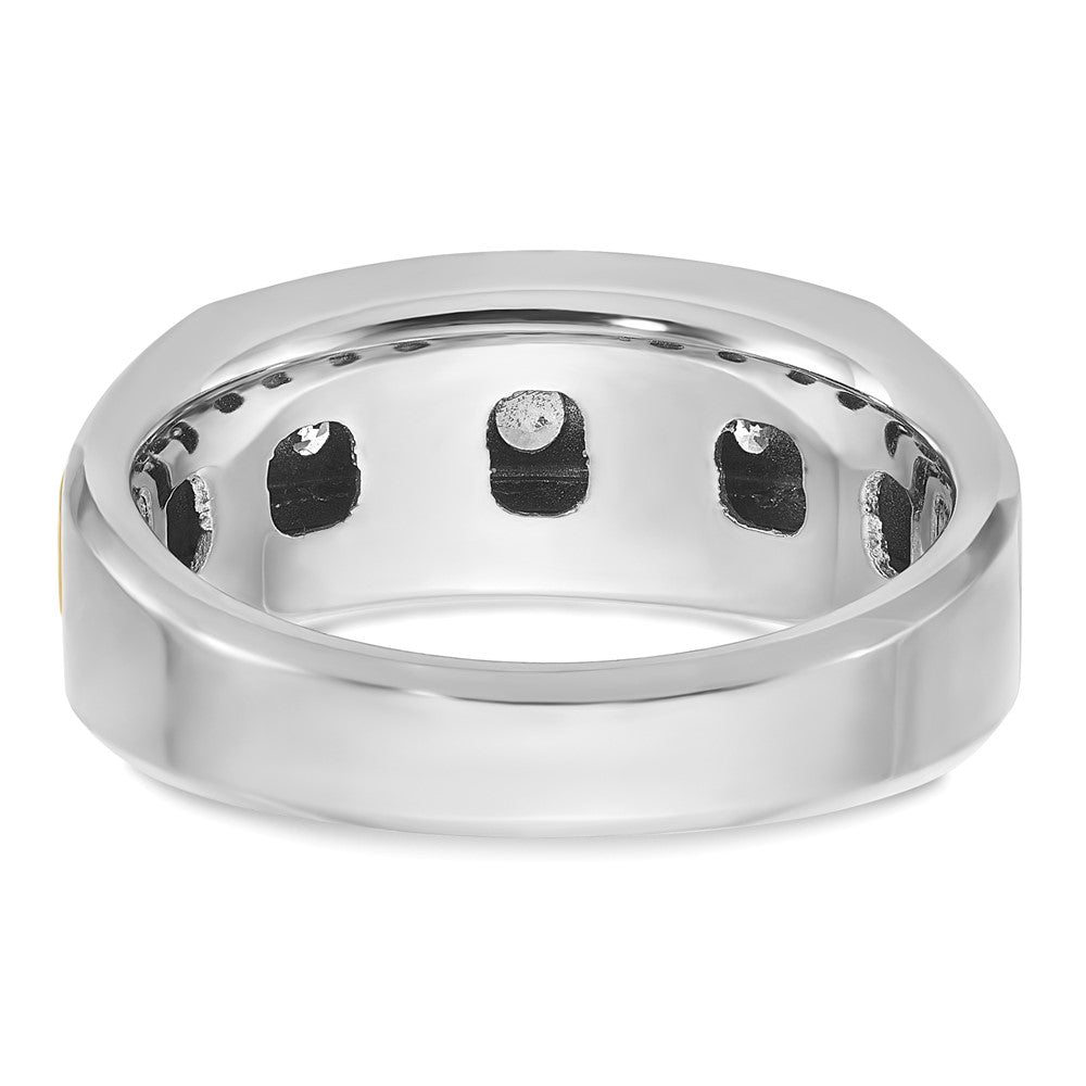 14K Bicolor Gold Herren-Ring mit 0,5 ct. Diamant