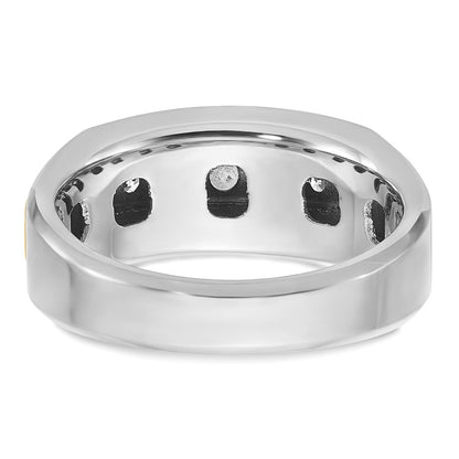 14K Bicolor Gold Herren-Ring mit 0,5 ct. Diamant