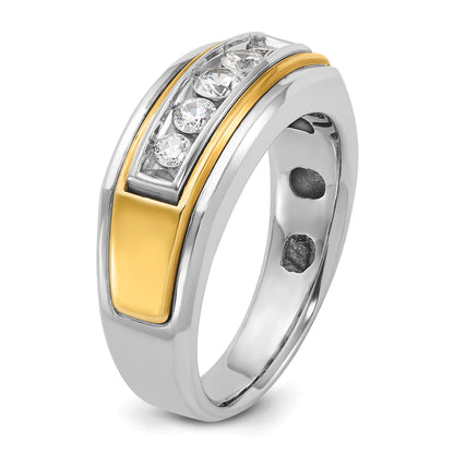 14K Bicolor Gold Herren-Ring mit 0,5 ct. Diamant