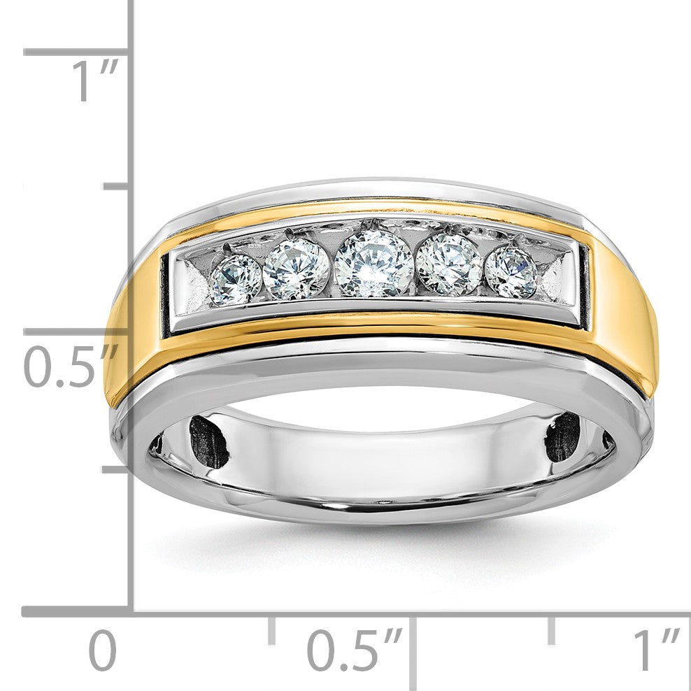 14K Bicolor Gold Herren-Ring mit 0,5 ct. Diamant
