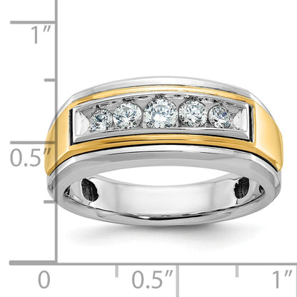 14K Bicolor Gold Herren-Ring mit 0,5 ct. Diamant