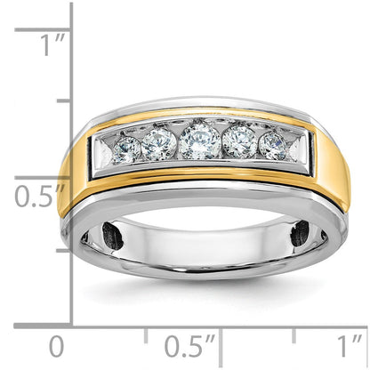 14K Bicolor Gold Herren-Ring mit 0,5 ct. Diamant