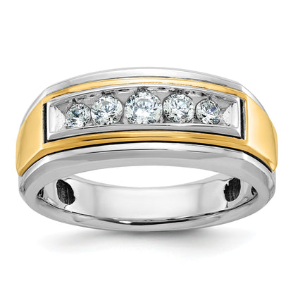 14K Bicolor Gold Herren-Ring mit 0,5 ct. Diamant