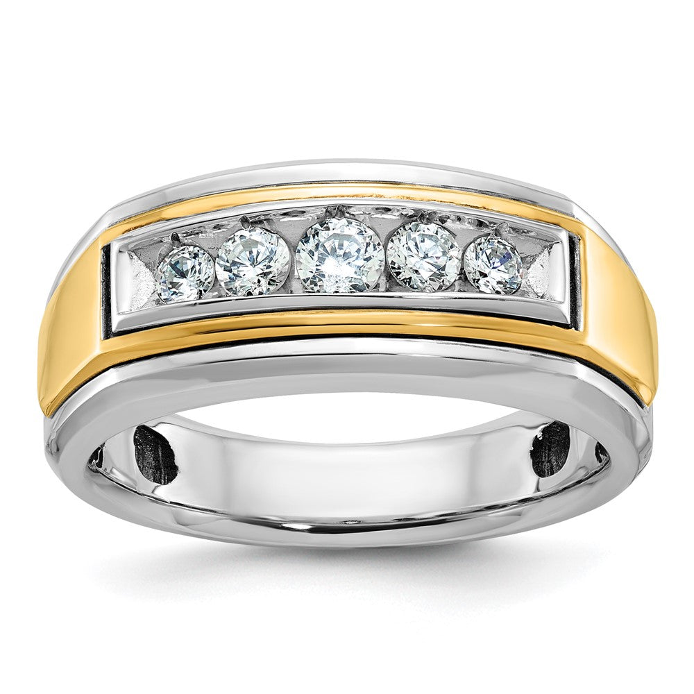 14K Bicolor Gold Herren-Ring mit 0,5 ct. Diamant