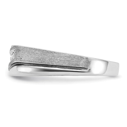14K Weißgold Ring mit Schwarzrhodinierung, 0,25 ct. Labor gezüchteten Diamanten VS/SI+ G+, poliert, satiniert und mit Rille, für Herren