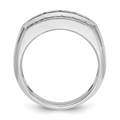 14K Weißgold Herren Ring, poliert und satiniert, mit 1,25K Diamanten, komplett