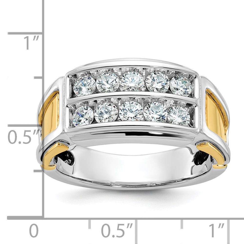 14K Bicolor Gold Herren-Ring mit 1K Diamant, komplett