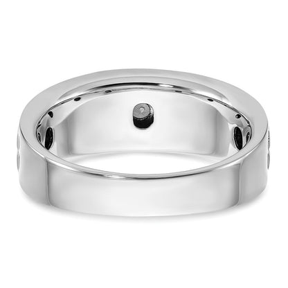 14K Weißgold Herren Ring, poliert und satiniert, mit 0,33K Diamanten, komplett besetzt