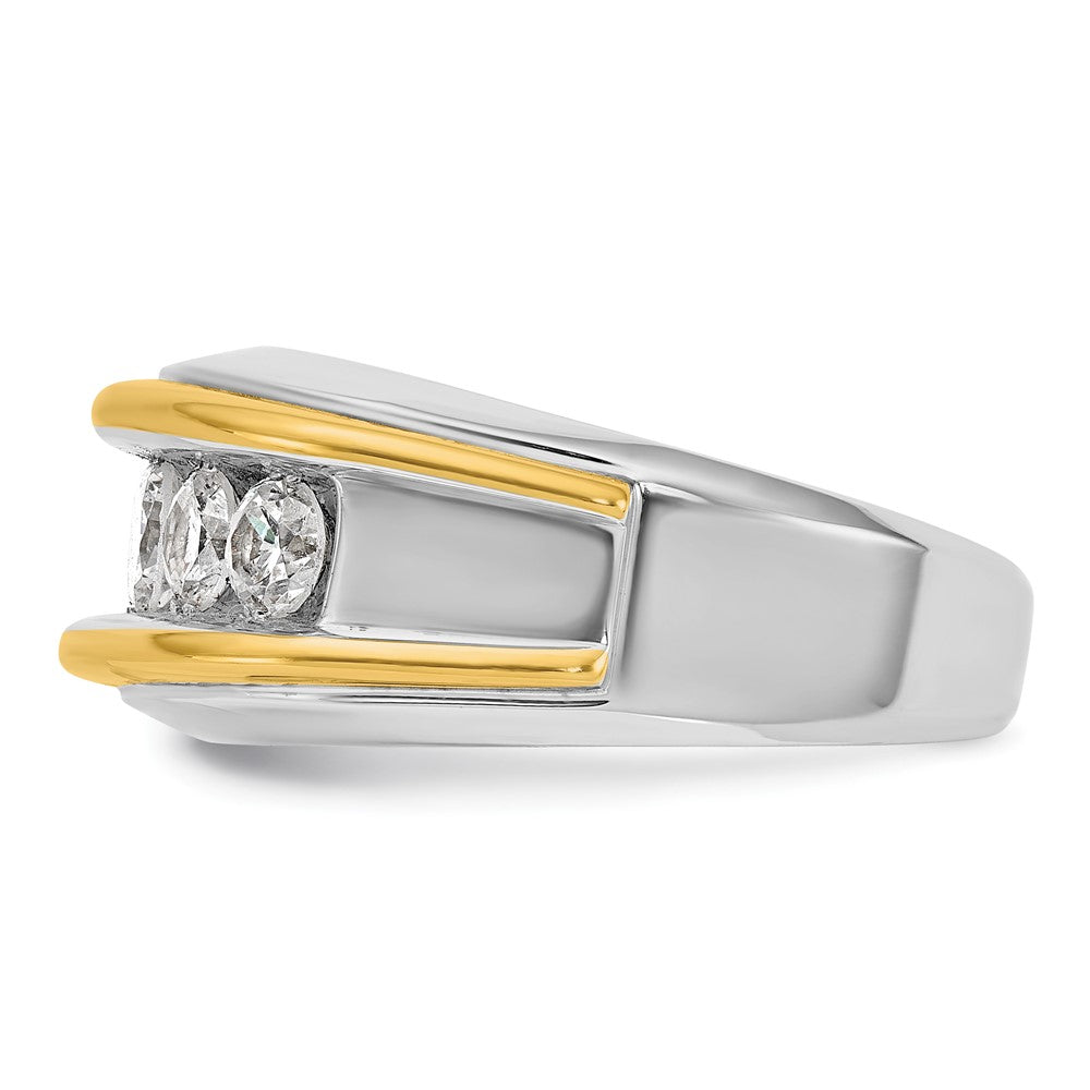 14K Bicolor Herrenring mit 1,5 ct. Labor-gezüchteten Diamanten, VS/SI+ G+