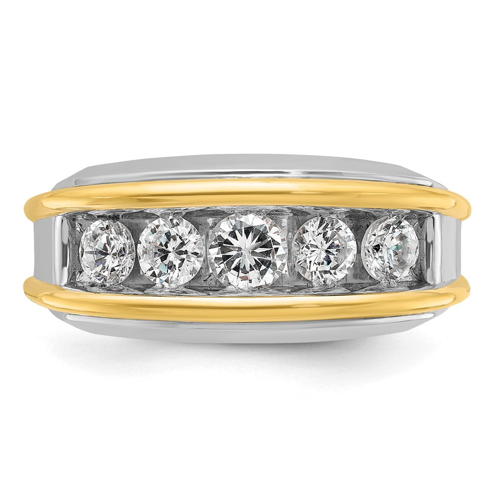 14K Bicolor Herrenring mit 1,5 ct. Labor-gezüchteten Diamanten, VS/SI+ G+