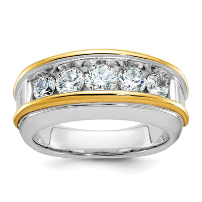 14K Bicolor Herrenring mit 1,5 ct. Labor-gezüchteten Diamanten, VS/SI+ G+