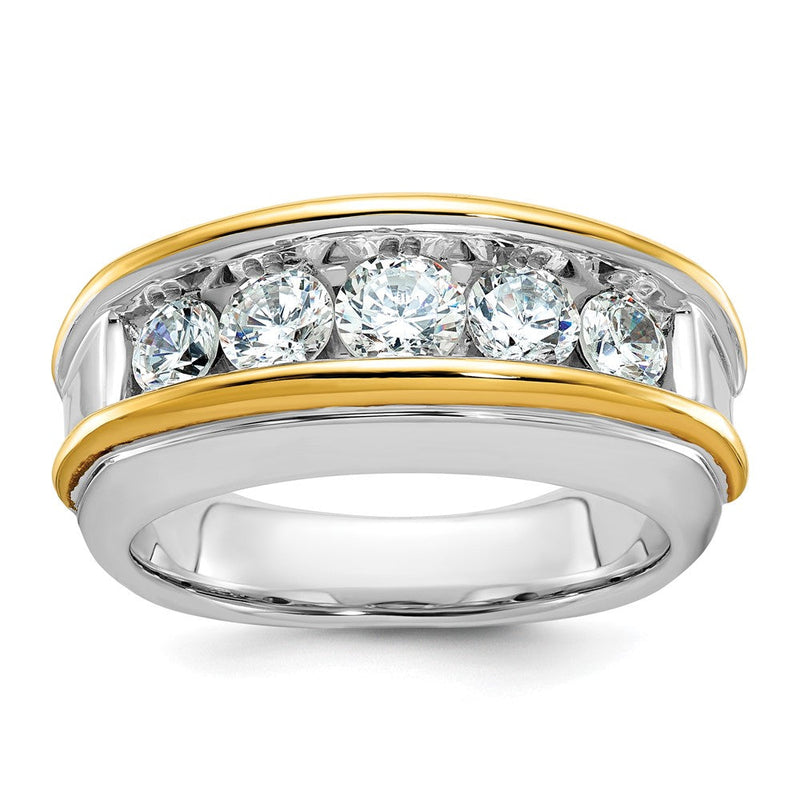 14K Bicolor Herrenring mit 1,5 ct. Labor-gezüchteten Diamanten, VS/SI+ G+