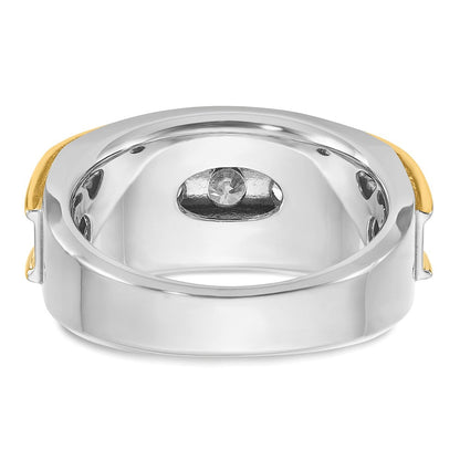 14K Zweifarbiger Herrenring mit 2 ct. im Labor gezüchteten Diamanten, VS/SI+ G+