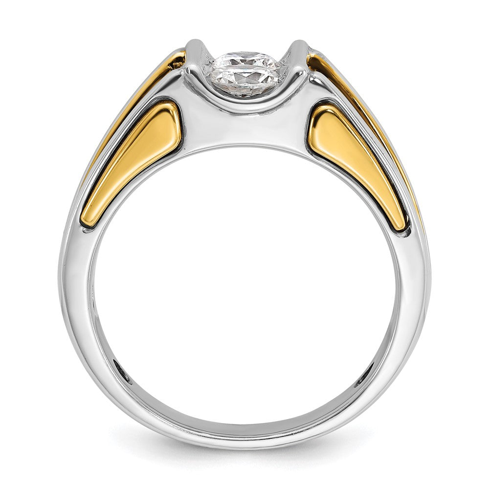 14K Bicolor Herrenring mit 0,75 ct. Labor gezüchteten Diamanten VS/SI+ G+