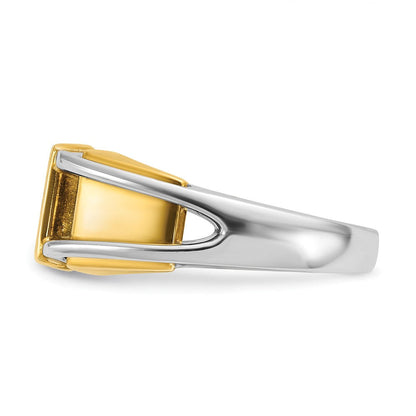 14K Zweifarbiges Gold Herren-Ring mit 0,75 ct. Diamant, komplett besetzt