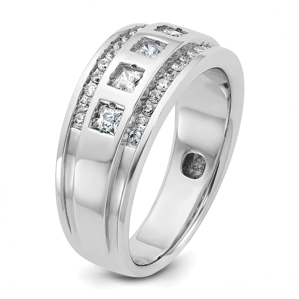 14K Weißgold Herren Ring mit 1,1K Diamant