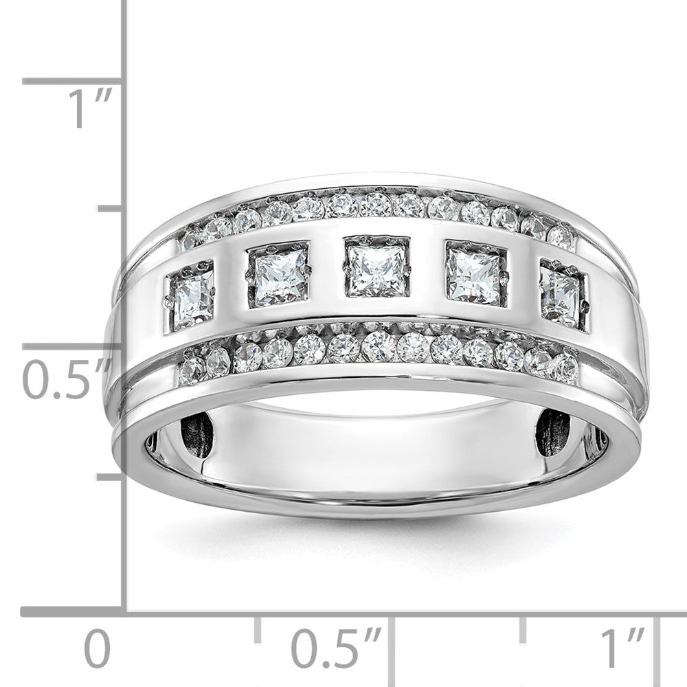 14K Weißgold Herren Ring mit 1,1K Diamant